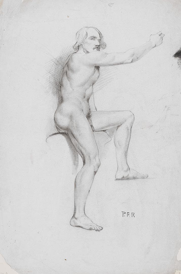 Seated Male Nude, Facing Right
