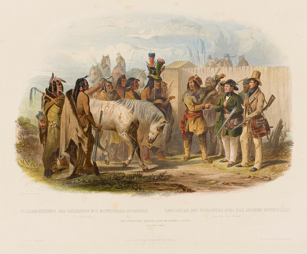 The Travellers Meeting with Minatarre Indians near Fort Clark