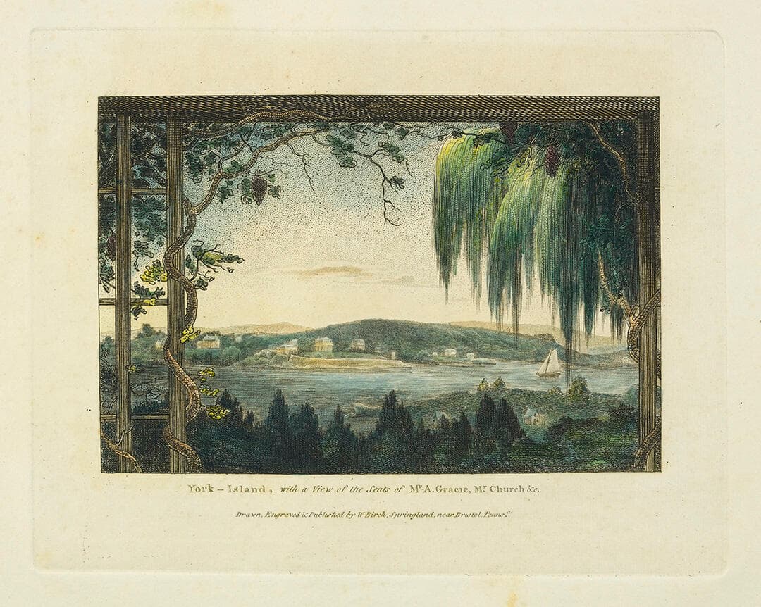 York-Island, with a View of the Seats of Mr. A. Gracie, Mr. Church, etc.