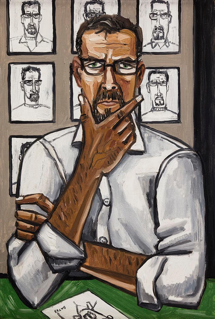 Self-Portrait with Drawing